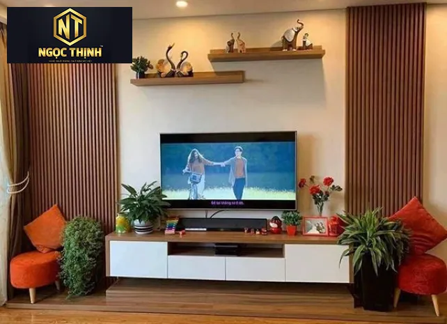 VÁCH ỐP TƯỜNG TV PHÒNG KHÁCH HIỆN ĐẠI